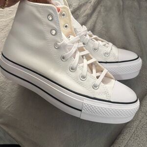 Converse White High-Top Platform Sneakers
